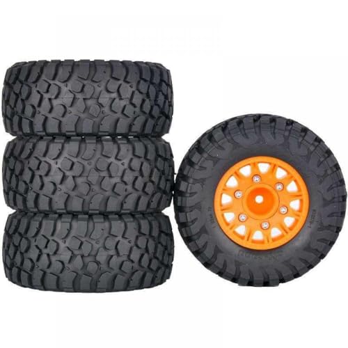 TReCVd 4pcs 112mm 1/8 1/10 Kurzverlauf Reifen mit 12 mm 14 mm 17 mm Rad Sechskant kompatibel mit VKAR SCTX10 I RC CAR(Orange) von TReCVd