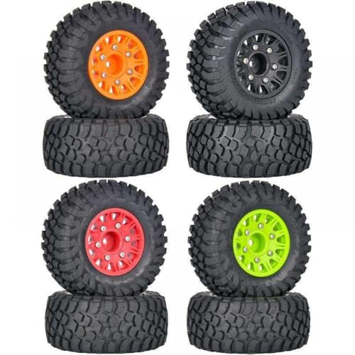 TReCVd 4pcs 112mm 1/8 1/10 Kurzverlauf Reifen mit 12 mm 14 mm 17 mm Rad Sechskant kompatibel mit VKAR SCTX10 I RC CAR(Red) von TReCVd