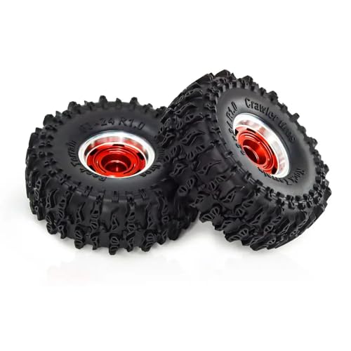 TReCVd 4pcs 63 mm 1,0 Zoll Metall Beadlocke -Rad -Reifen -Set kompatibel mit 1/18 1/24 RC Crawler Cars SCX24 AX24 Upgrade -Teilezubehör(C) von TReCVd