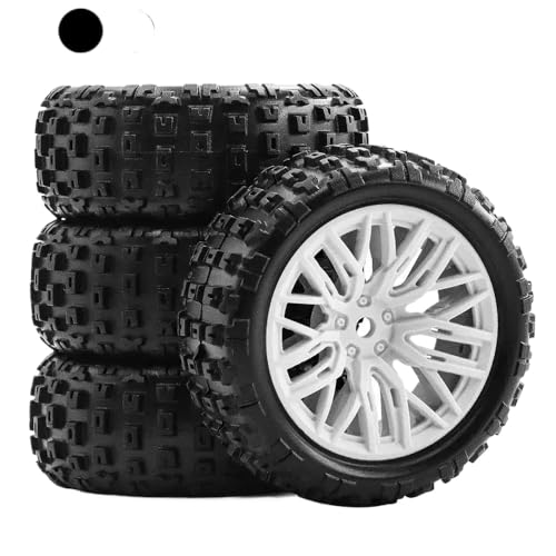 TReCVd 4pcs 67mm Gummireifen kompatibel mit 1/18 Grom 2S RC -Auto -Upgrade -Zubehör 12mm Hex(Black) von TReCVd