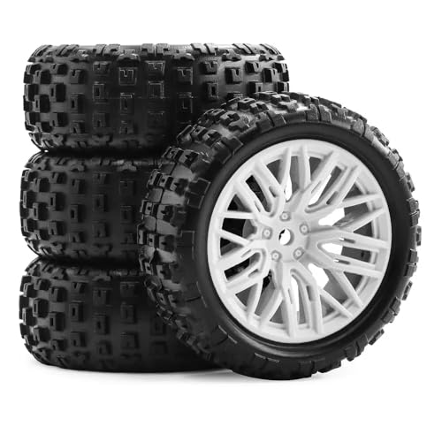 TReCVd 4pcs 67mm Gummireifen kompatibel mit 1/18 Grom 2S RC -Auto -Upgrade -Zubehör 12mm Hex(Red) von TReCVd
