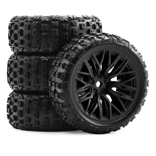 TReCVd 4pcs 67mm Gummireifen kompatibel mit 1/18 Grom 2S RC -Auto -Upgrade -Zubehör 12mm Hex(White) von TReCVd