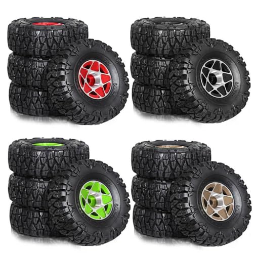 TReCVd 4pcs Aluminium 1.0 Beadlock -Radreifen mit SCX24 AX24 für 1/24 1/18 RC Crawler -Fahrzeuge kompatibel(4pcs Black) von TReCVd
