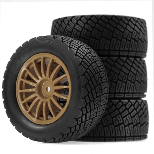 TReCVd 4pcs Gummi-Reifen Rad Rim Set OD 80 mm kompatibel mit 1/10 Offroad-RC-Auto-Modellen, einschließlich 94177 I Flux Rally(4pcs White) von TReCVd