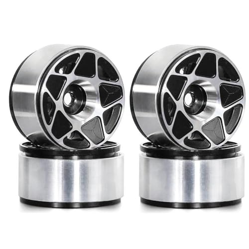 TReCVd Aluminium 1,0 Zoll Beadlock Wheel Rims 27x15 mm Kompatibel mit 1/24 Skala -Fernbedienungs -Crawler -Autos, die mit SCX24 Enduro24 AX24 R183 kompatibel ist(4pcs Black) von TReCVd
