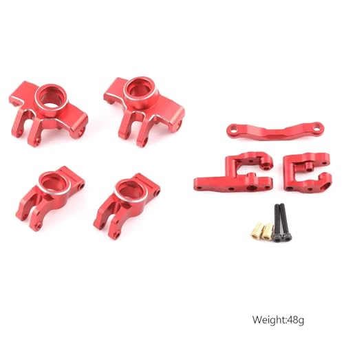 TReCVd Aluminiumlenker vorne und hinten Kompatibel mit 1/18 -Skala -LKWs kompatibel mit 2S -RC -Fahrzeugen wie Grom und(Red J097) von TReCVd