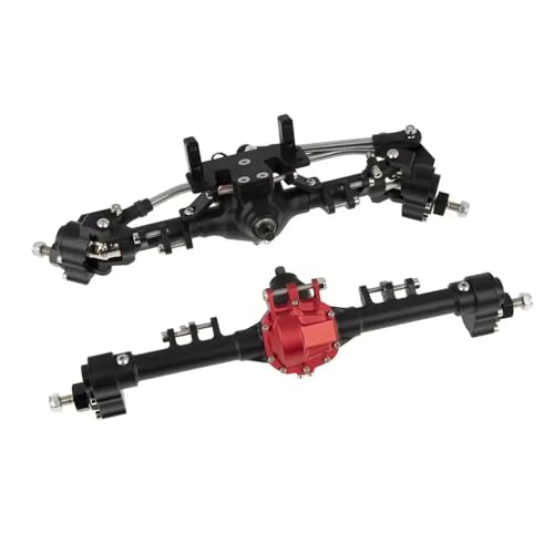 TReCVd Anodierte Aluminium integrierte vordere Heck -Portalachse kompatibel mit 1/10 RC -Crawler -Modellen wie II CC01 90046 90047(B Front Rear Axle) von TReCVd