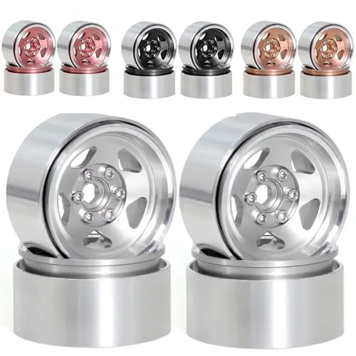 TReCVd Beadlock-Radnaben-Set, 4,8 cm, kompatibel mit 1:10 RC Cars II 90046 AXI03007, Upgrade-Teile, Zubehör (2 Stück, schwarz), 2 Stück von TReCVd