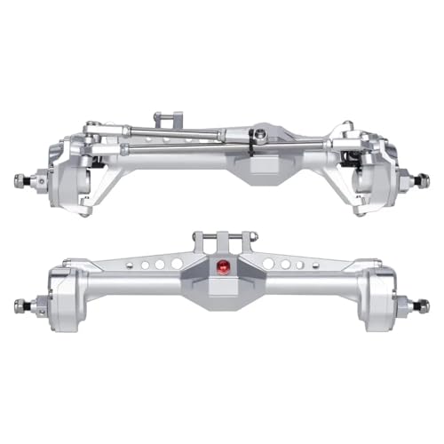 TReCVd Komplette Portalachse für 1/10-Skala-RC-Crawlers, die mit Vanquish VS4-10 und Models CNC bearbeitete Festigkeit Aluminium kompatibel sind(Silver Axle F and R) von TReCVd
