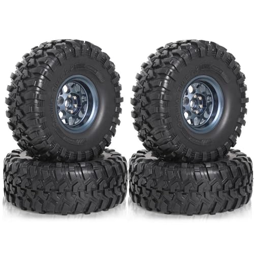 TReCVd Metall 2,2 Zoll Beadlock -Räder und Reifen Kompatibel mit 1/10 -Skala RC Crawler Cars kompatibel mit Wraith RR10 YK4082 YK4083 Set von 4(4pcs Black) von TReCVd