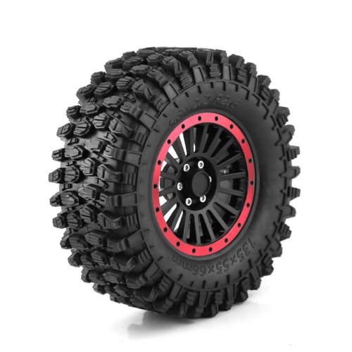 TReCVd RS RC 4PCS 2,6 Zoll Alle Terrain Gummi -Butyl -Gummi -Drachenklauenreifen kompatibel mit 1/8 1/10 RC Crawler -Autos wie Wraith RR10(4pcs RS002) von TReCVd