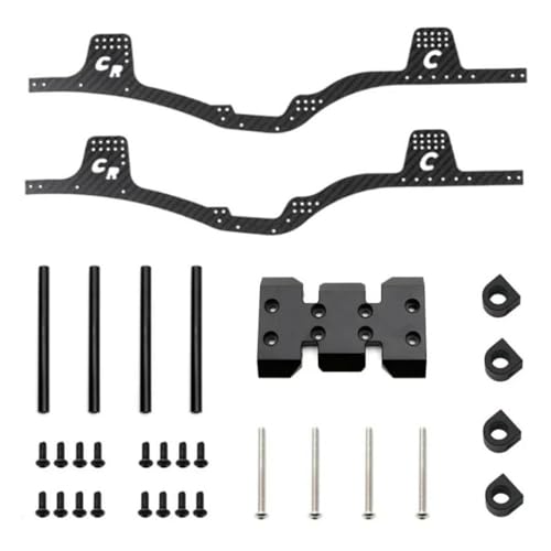 TReCVd Red Carbon Faser -Chassis -Kit -Rahmentrainer kompatibel mit 1/10 RC -Crawler -Modellen II und ähnlichen Upgrade -Teilen(Black) von TReCVd