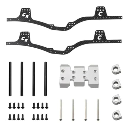 TReCVd Red Carbon Faser -Chassis -Kit -Rahmentrainer kompatibel mit 1/10 RC -Crawler -Modellen II und ähnlichen Upgrade -Teilen(Silvery) von TReCVd