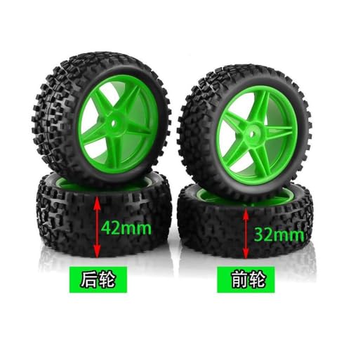 TReCVd Verschleiß-resistente Off-Straßenreifen Plastikrad Rand Rand Gummi-Reifen kompatibel mit 1:10 RC Cars Models 94107 94166 94106 94155 144001(4Pcs Black) von TReCVd