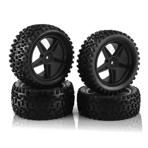 TReCVd Verschleiß-resistente Off-Straßenreifen Plastikrad Rand Rand Gummi-Reifen kompatibel mit 1:10 RC Cars Models 94107 94166 94106 94155 144001(4pcs White) von TReCVd