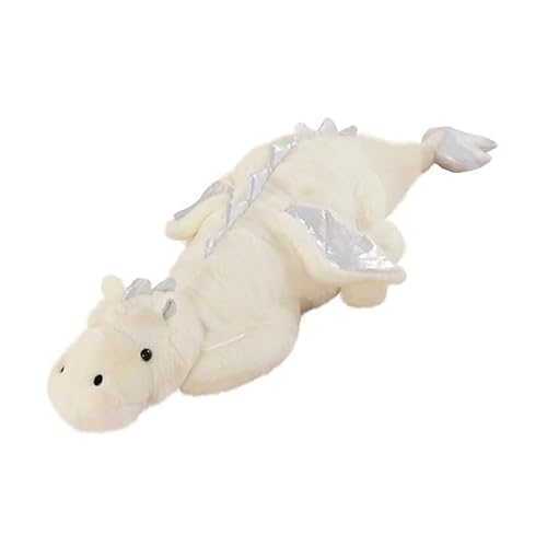TRgqify-KM Dinosaurierkissen, Stofftier, 33 Zoll, süß, weich, bequem, Kissen for Jungen und Mädchen, Plüschtiere(White) von TRgqify-KM