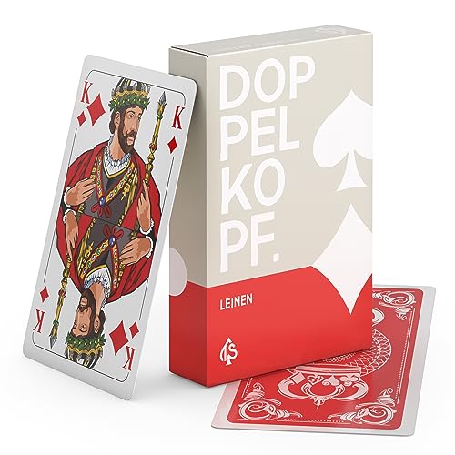 Doppelkopf Original Leinen Kartenspiel, Französisches Bild, Doppelkopfkarten (1x, Karten in Faltschachtel) von TS Spielkarten