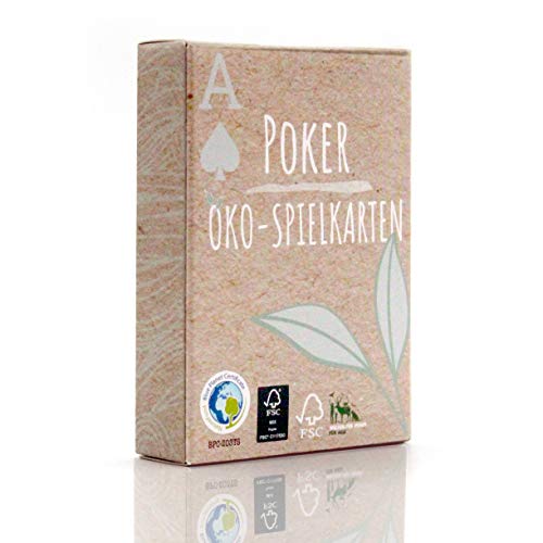Öko Poker Kartenspiel, nachhaltig + ökologisch, Pokerkarten aus Spielkarten Karton für die Umwelt (1x, Karten in Faltschachtel) von TS Spielkarten