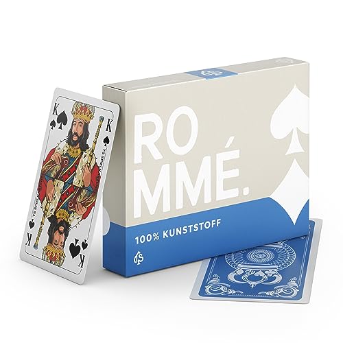 Romme Karten, Canasta, Bridge aus 100% Kunststoff (Plastik +) Französisches Bild, Skat Poker Mau Mau Spielkarten, wasserfest und abwaschbar von TS Spielkarten