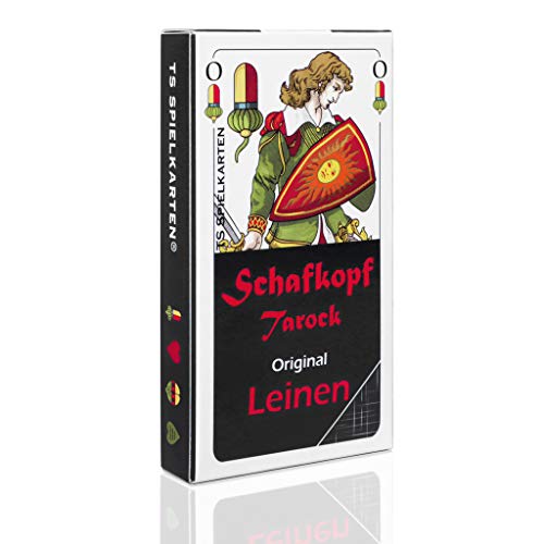 TS Spielkarten Schafkopf Karten Leinen bayrisch, abwischbar + langlebig, bayrisches Blatt Schafkopfkarten (Tarock + Binokel), Original (1x Spielkarten) von TS Spielkarten