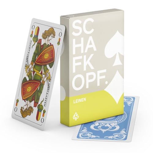 TS Spielkarten Schafkopf Karten Leinen bayrisch, abwischbar + langlebig, bayrisches Blatt Schafkopfkarten (Tarock + Binokel), Original (1x Spielkarten) von TS Spielkarten