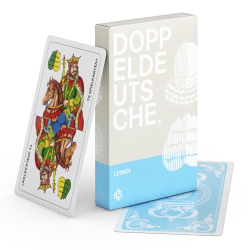 TS Spielkarten | Schnapskarten LEINEN – Doppeldeutsche Spielkarten – Handgezeichnet mit deutschem Blatt von TS Spielkarten