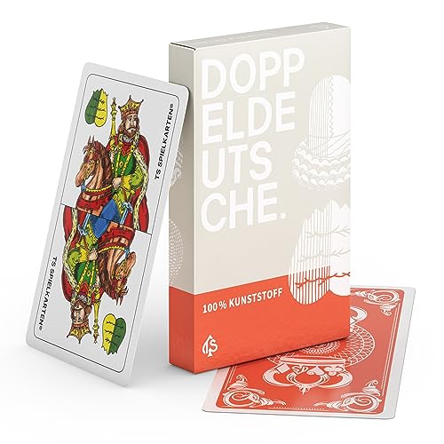 TS Spielkarten - Doppeldeutsche/Schnapskarten Kunststoff-Kartenspiel, handgezeichnet/wasserfest von TS Spielkarten