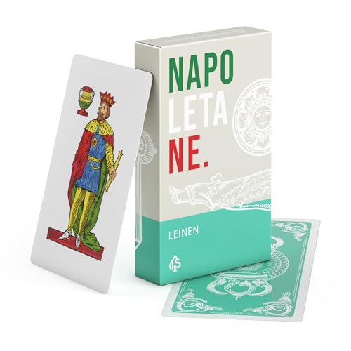 TS Spielkarten | Napoletane Spielkarten LEINEN | extra Dicke Scopa Karten mit napoletanischem Bild | italienisches Spiel | handgezeichnet (Spielkarten) von TS Spielkarten
