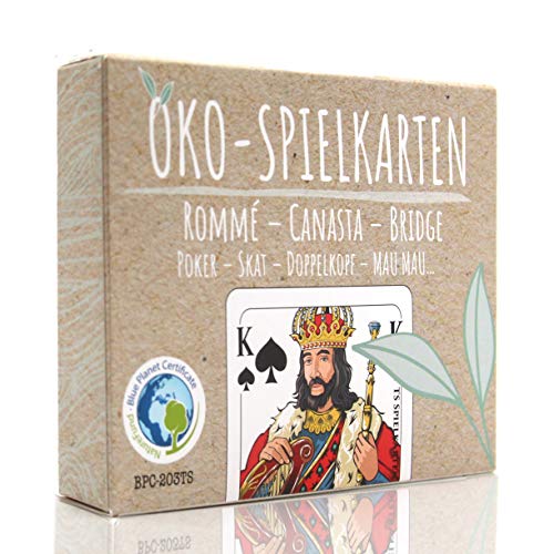 TS Spielkarten Öko Romme Karten, Canasta, Bridge, Französisches Bild, Skat Poker Mau-Mau Kartenspiel, Original Rommé Karten (Öko Rommee) von TS Spielkarten