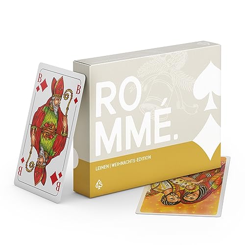 TS Spielkarten Romme Karten Weihnachten Design, Canasta, Bridge, Französisches Bild, Skat Poker Mau-Mau Kartenspiel, handgezeichnet (Weihnachten Rommee) von TS Spielkarten