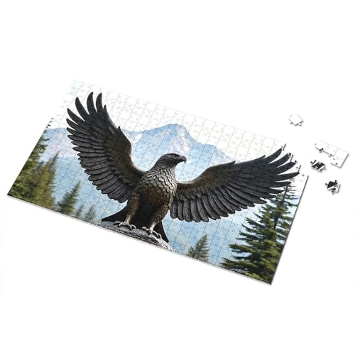 100-teiliges Puzzle für Kinder, Adlerstatue vor Berglandschaft, Bilderpuzzle, 1500 Teile, Puzzle, 500 Teile, für Erwachsene (500 Teile) von TSGB