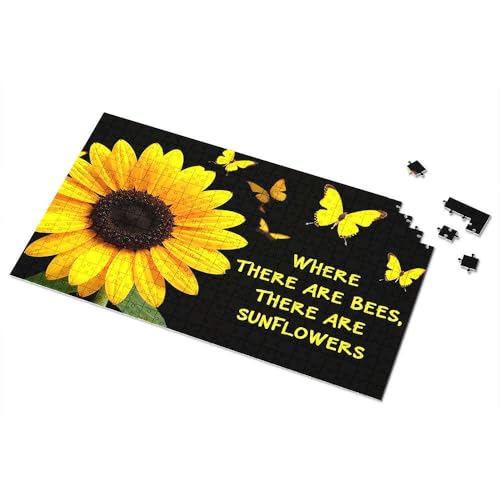 500 Teile Puzzles Bienen und Sonnenblumen: Ein perfektes Paarungsbild-Puzzle-Brett, 500 Teile Puzzles für Erwachsene (500 Teile) von TSGB