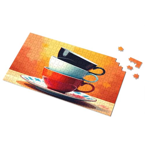 500-teiliges Puzzle, Keramikbecher mit Blumenplatte, Bild, Puzzlebrett, 500 Teile Puzzles für Erwachsene (300 Teile) von TSGB