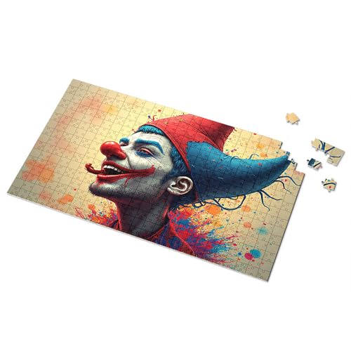 500-teiliges Puzzle, bunte Clownkunst: ein lebendiges Portrait-Bild, Puzzlebrett, 500 Teile Puzzles für Erwachsene (500 Teile) von TSGB