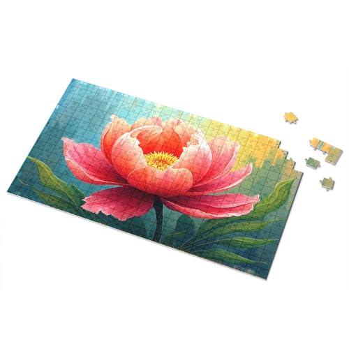 500-teiliges Puzzle, strahlende Pfingstrosenblüte in weichen Pastellkreiden, 500 Teile Puzzles für Erwachsene (300 Teile) von TSGB