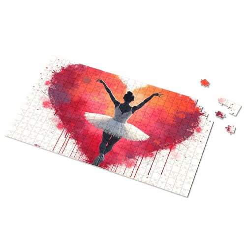 500-teiliges Puzzle für Erwachsene, Ballerina, die Liebe in künstlerischer Herzszene umarmt, Bilderpuzzle, 500-teiliges Puzzle für Erwachsene, Puzzle (300 Teile) von TSGB