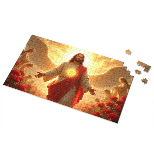 500-teiliges Puzzle für Erwachsene, Jesus und Engel in einem Garten der Rosen, Bilderpuzzle, 500-teiliges Puzzle für Erwachsene, Puzzle (300 Stück) von TSGB