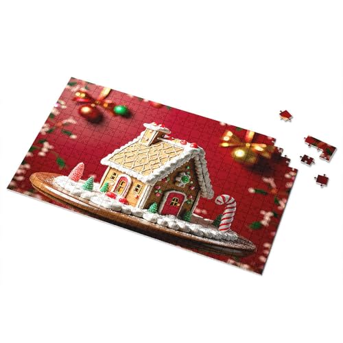 500-teiliges Puzzle für Erwachsene, Weihnachtslebkuchenhaus-Dekorationen, Bilder-Puzzle, 500-teiliges Puzzle für Erwachsene, Puzzle (300 Teile) von TSGB