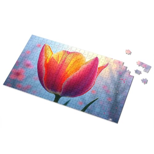 500-teiliges Puzzle für Erwachsene, strahlende Tulpe im Morgenlicht, Bilderpuzzle, 500-teiliges Puzzle für Erwachsene, Puzzle (300 Teile) von TSGB