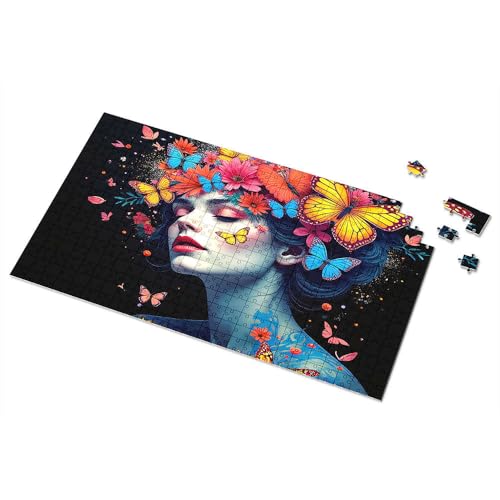 Geschenke für 5 Jahre alte Mädchen, Blumen- und Schmetterlings-Fantasie-Porträt, Puzzle, Punkt-It-Spiel für Kinder (1000 Stück) von TSGB