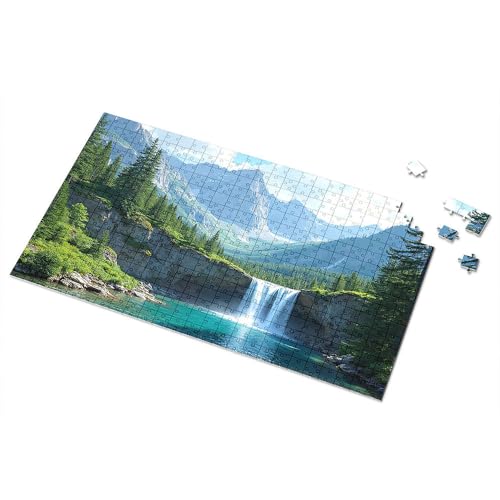 Geschenke für 5 Jahre alte Mädchen, Natur's Majesty: Ein bergiger Wasserfall-Landschaft, Puzzle, Puzzle, Punkt-It-Spiel für Kinder (300 Stück) von TSGB