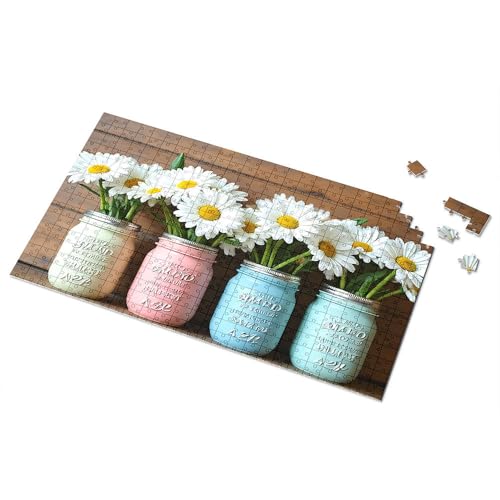 Geschenke für 5 Jahre alte Mädchen, Pastellgläser mit Gänseblümchen: ein Frühlingsdisplay Bild, Puzzle, Punkt-It-Spiel für Kinder (500 Stück) von TSGB