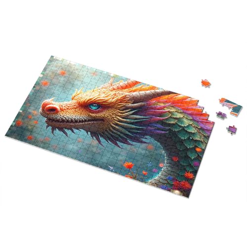 Geschenke für 5 Jahre alte Mädchen, bunter Drache in einem Fantasy-Garten, Puzzle, Puzzle-Spiel für Kinder (1000 Stück) von TSGB