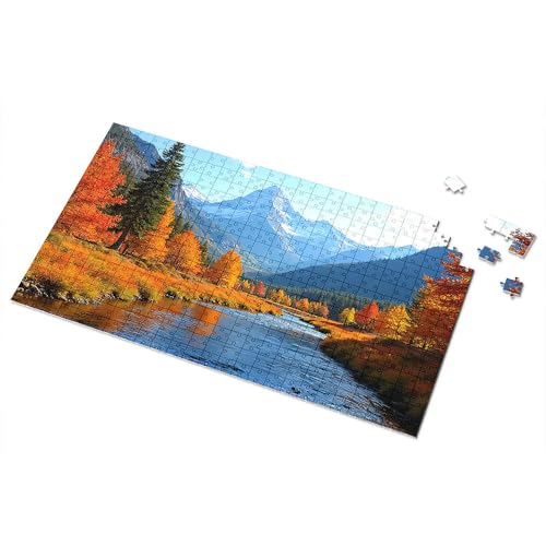 Geschenke für 5-jährige Mädchen, Herbstfarben am Fluss, Puzzle, Punkt-It-Spiel für Kinder (1000 Teile) von TSGB