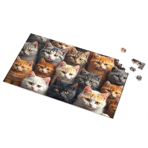 Geschenke für 5-jährige Mädchen, Katzen-Collage: A Feline Gathering Picture Puzzle Puzzle Spot It Spiel für Kinder (300 Teile) von TSGB