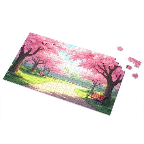 Geschenke für 5-jährige Mädchen, Kirschblüten-Park, Gelassenheit, Puzzle, Punkt-It-Spiel für Kinder (300 Teile) von TSGB