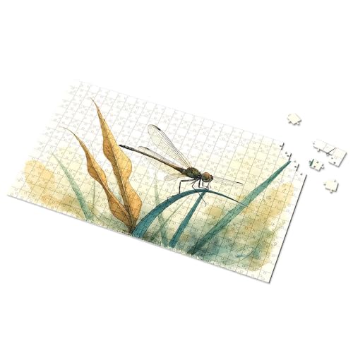 Geschenke für 5-jährige Mädchen, Libelle, sitzend auf Gras, Bilder-Puzzle, Punkt-It-Spiel für Kinder (500 Stück) von TSGB