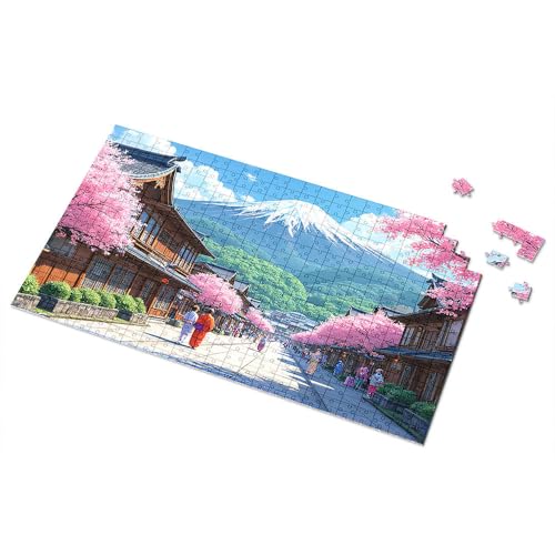 Geschenke für 5-jährige Mädchen, Sakura-Blüten und traditionelles japanisches Straßenbild, Puzzle-Spot-It-Spiel für Kinder (500 Stück) von TSGB