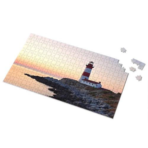 Geschenke für 5-jährige Mädchen, Sonnenuntergang am Leuchtturm, Bilder-Puzzle, Punkt-It-Spiel für Kinder (1000 Teile) von TSGB