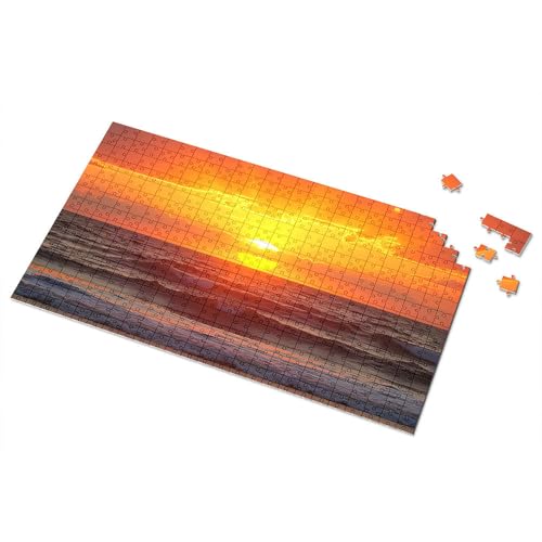 Geschenke für 5-jährige Mädchen, Sonnenuntergang über den Ozeanwellen, Bilder-Puzzle, Punkt-It-Spiel für Kinder (1000 Teile) von TSGB